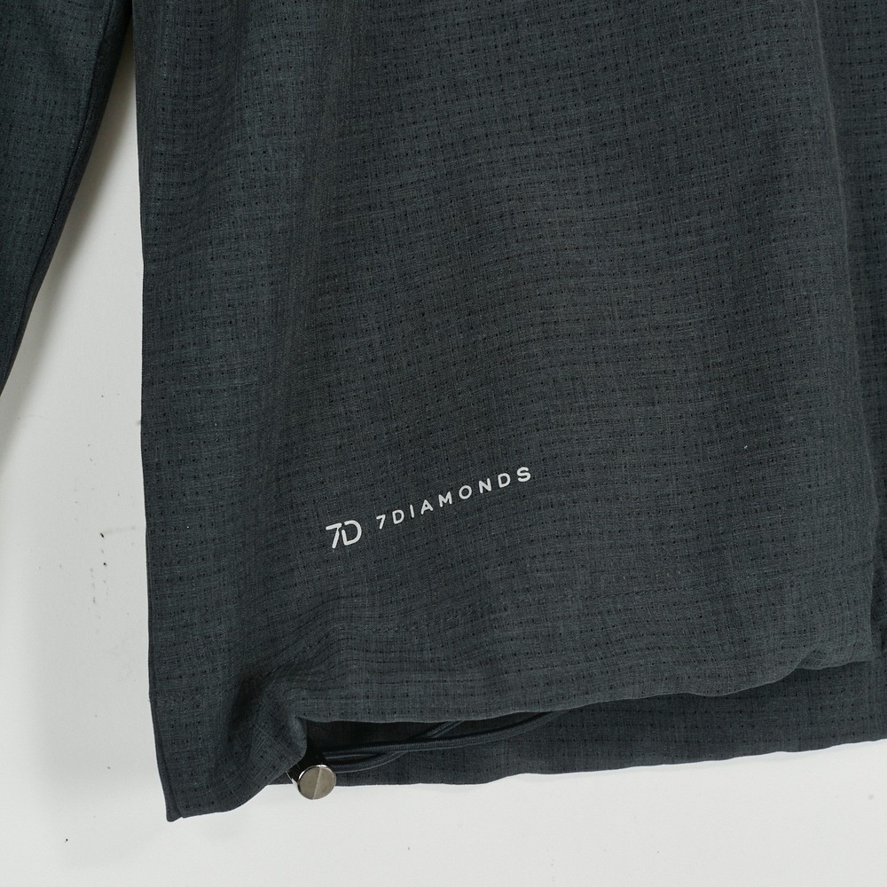 7 Diamonds Mens Oxygenate Full Zip Hoodie XL Grey‎ Black 4 Way Stretch Quick Dry - Picture 12 of 16